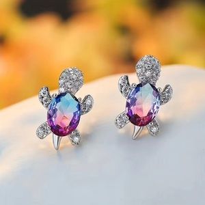 Turtle crystal earrings